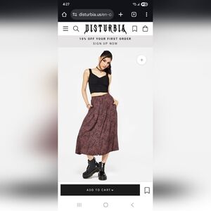 Disturbia Pink Patterned Midi Skirt